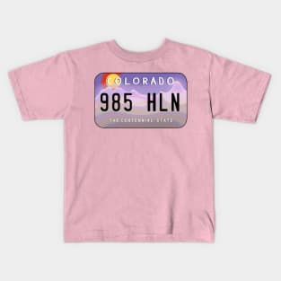 Colorado License Plate Kids T-Shirt